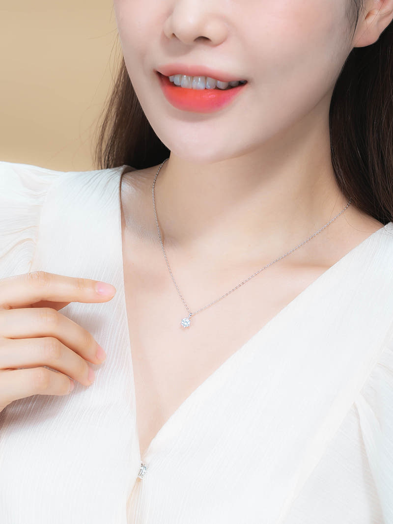 14K 그레이스 5부 랩 다이아몬드 목걸이