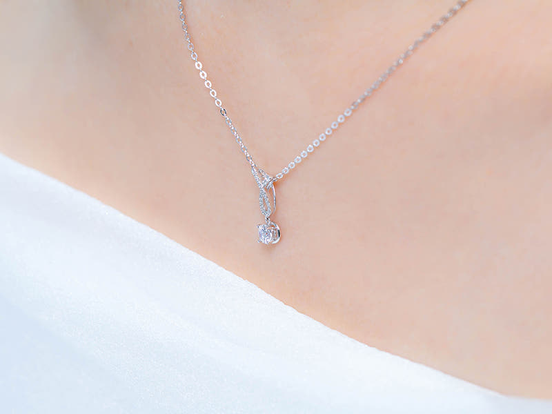 14K 타임리스 3부 랩 다이아몬드 목걸이
