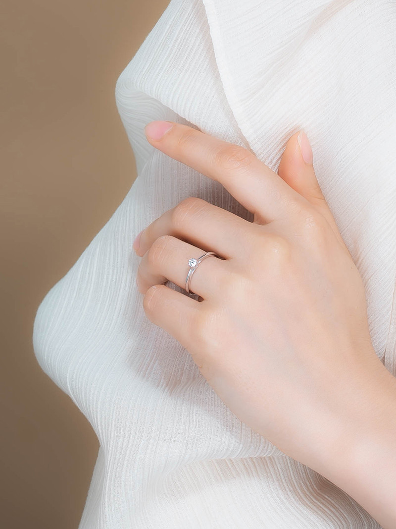 14K 엘레강스 1부 랩 다이아몬드 반지