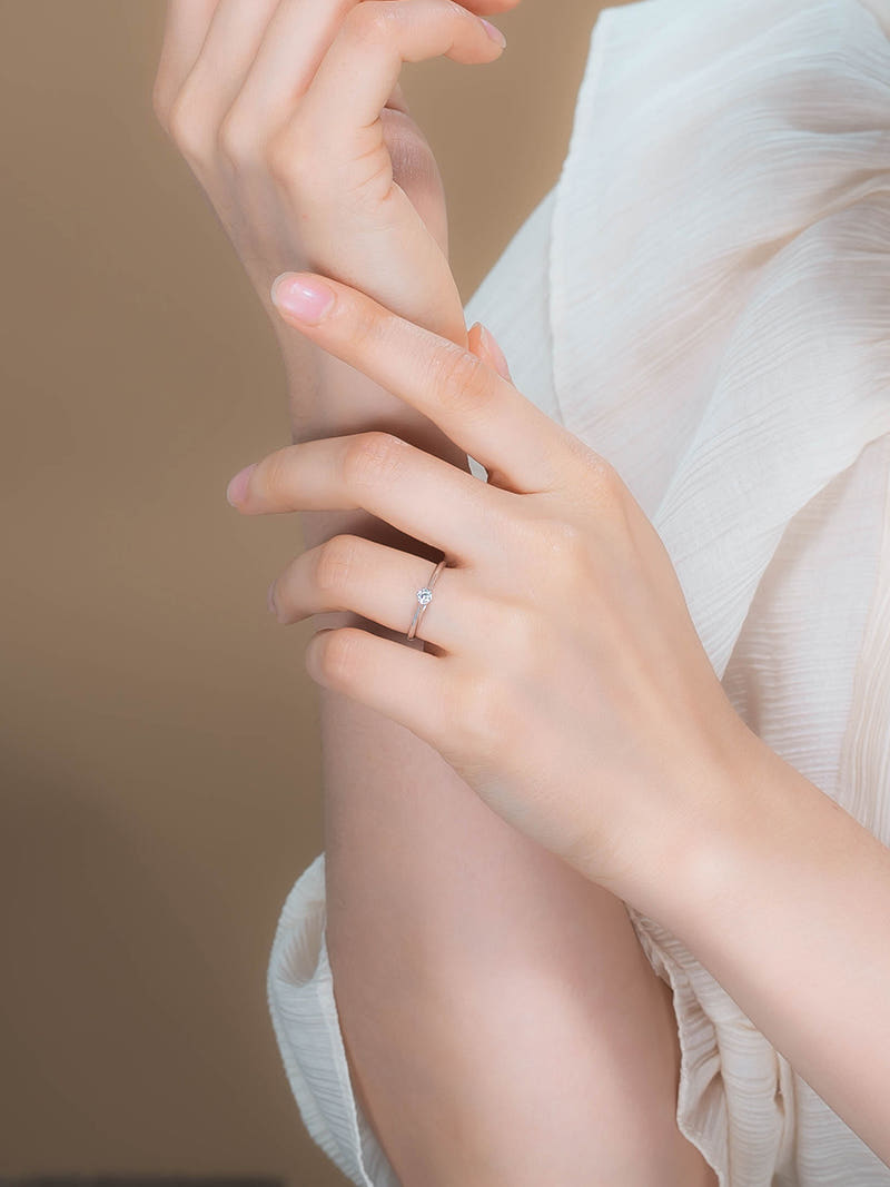 14K 엘레강스 1부 랩 다이아몬드 반지