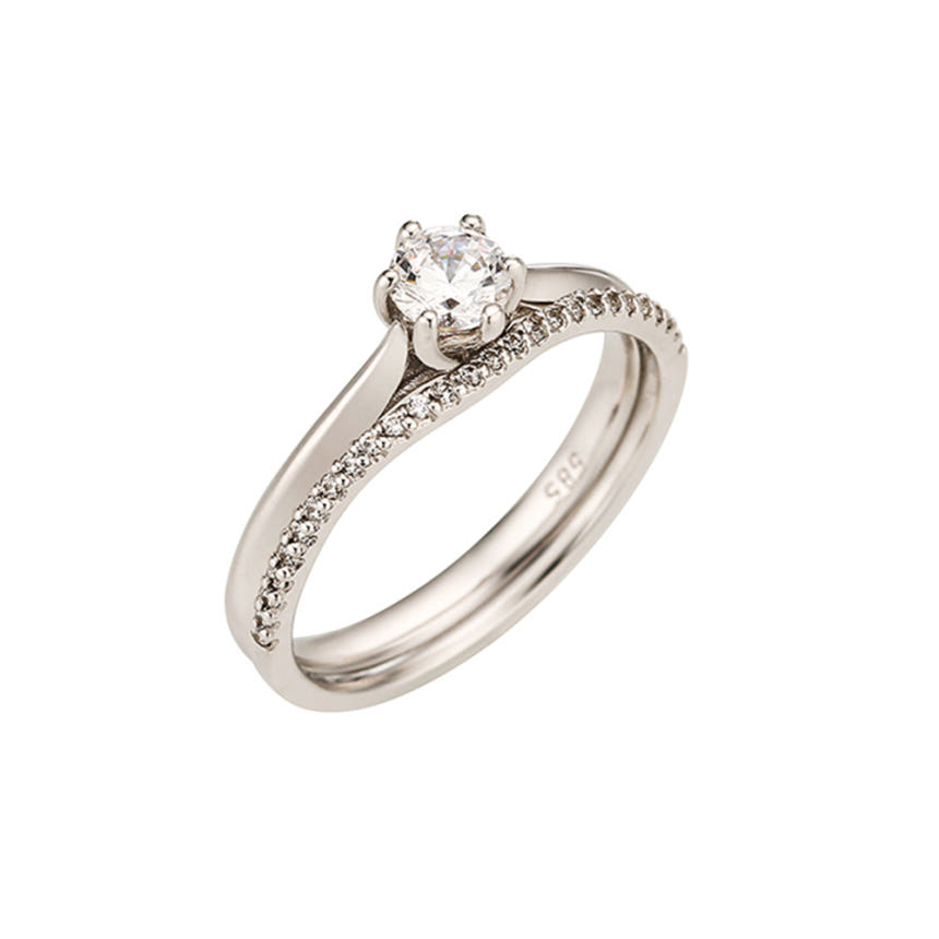 14K 엘레강스 위드 레이어드링  2부 랩 다이아몬드 반지