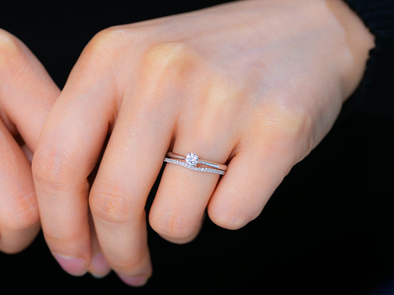 14K 엘레강스 위드 레이어드링  2부 랩 다이아몬드 반지