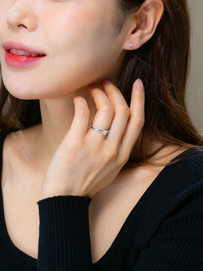 14K 엘레강스 위드 레이어드링  2부 랩 다이아몬드 반지
