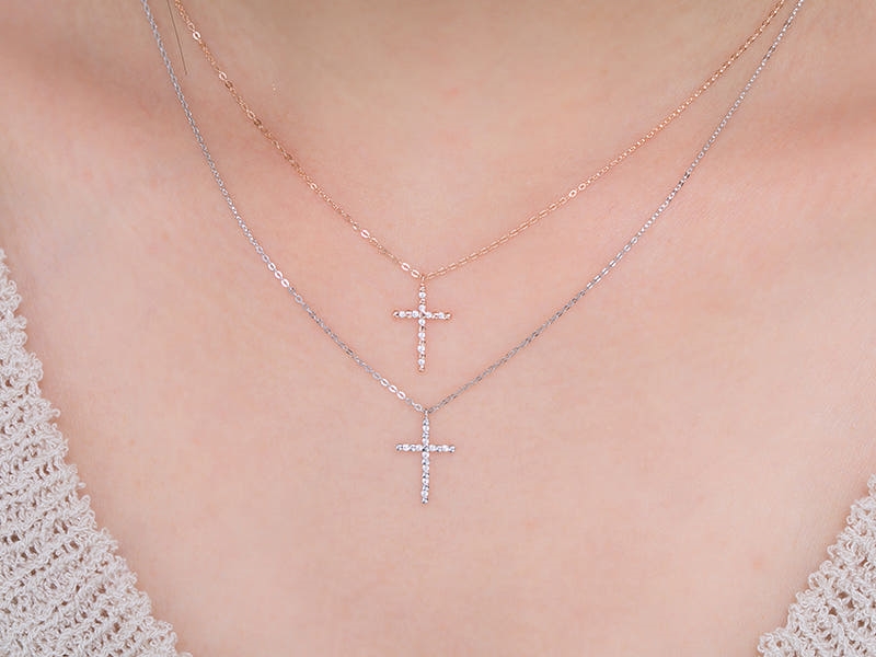 14k 레귤러 크로스 십자가 목걸이