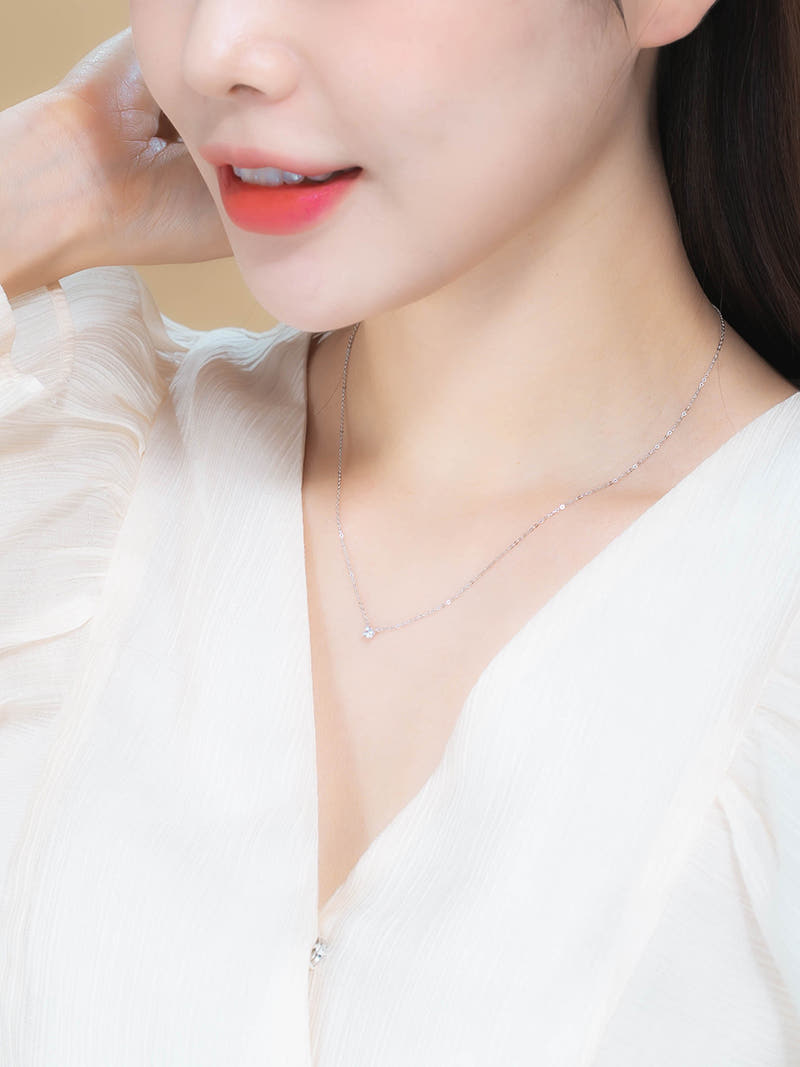 14k 솔리테어 1부 다이아몬드 프로포즈 목걸이