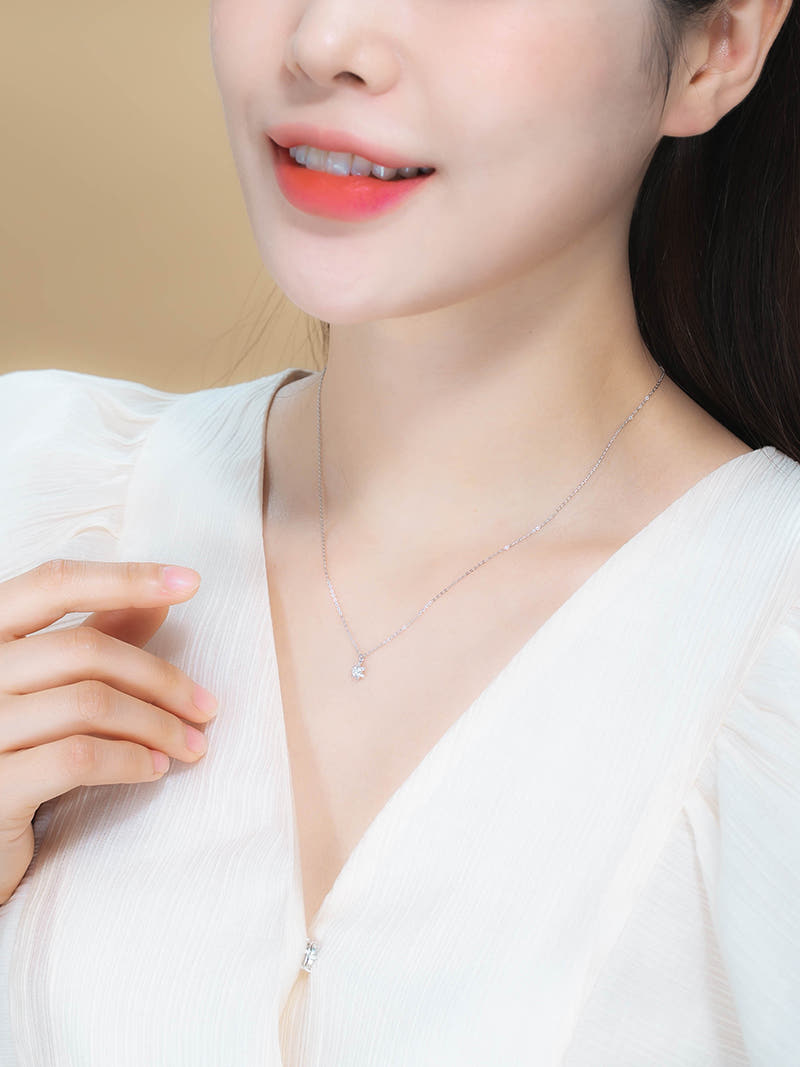 14k 플라워 1부 다이아몬드 프로포즈 목걸이