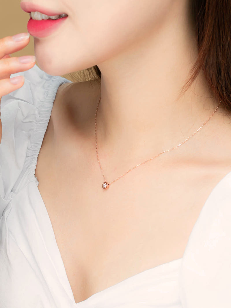 14K 심플 엣지 컷팅 목걸이