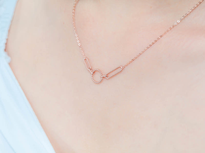 14K 도형 클립 스타일 목걸이