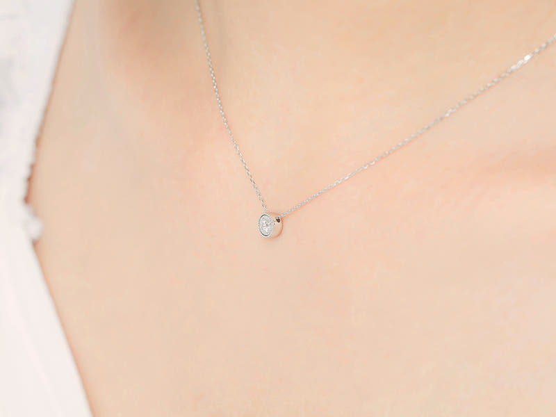14K 원 포인트 써클 목걸이