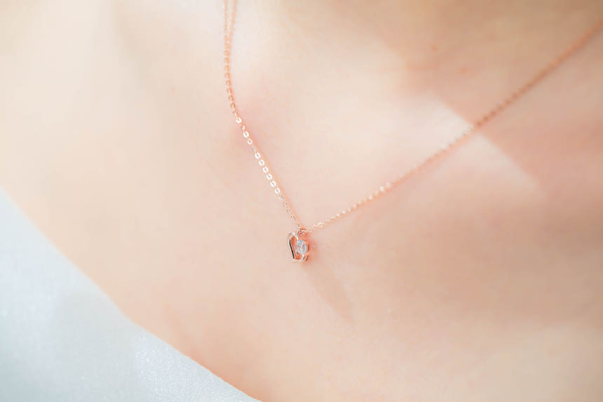 14K 큐트 하트 목걸이