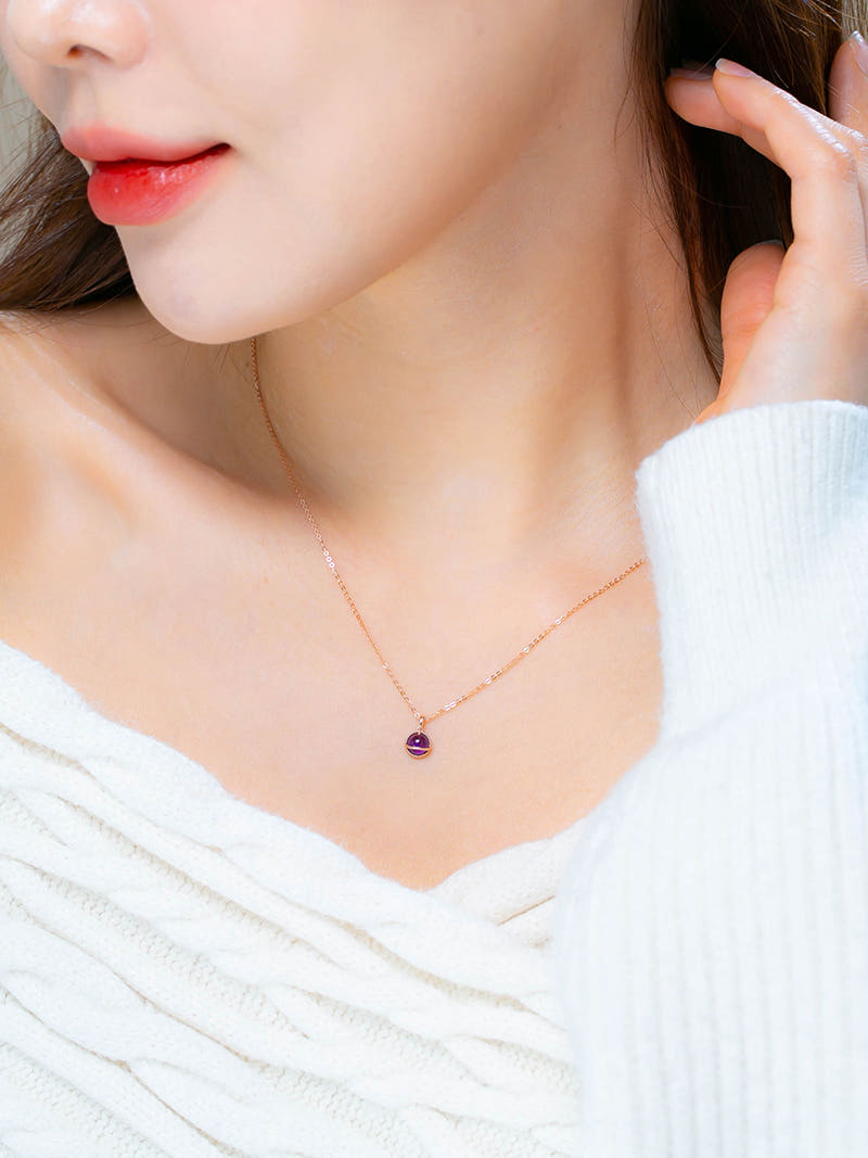 14K 2월 탄생석 자수정 목걸이