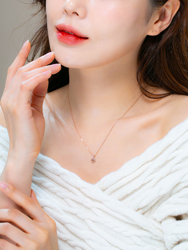 14K 3월 탄생석 아쿠아마린 목걸이