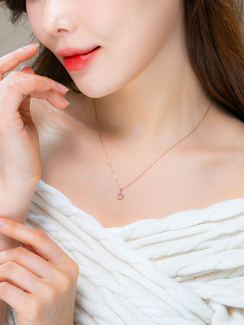 14K 6월 탄생석 문스톤 목걸이