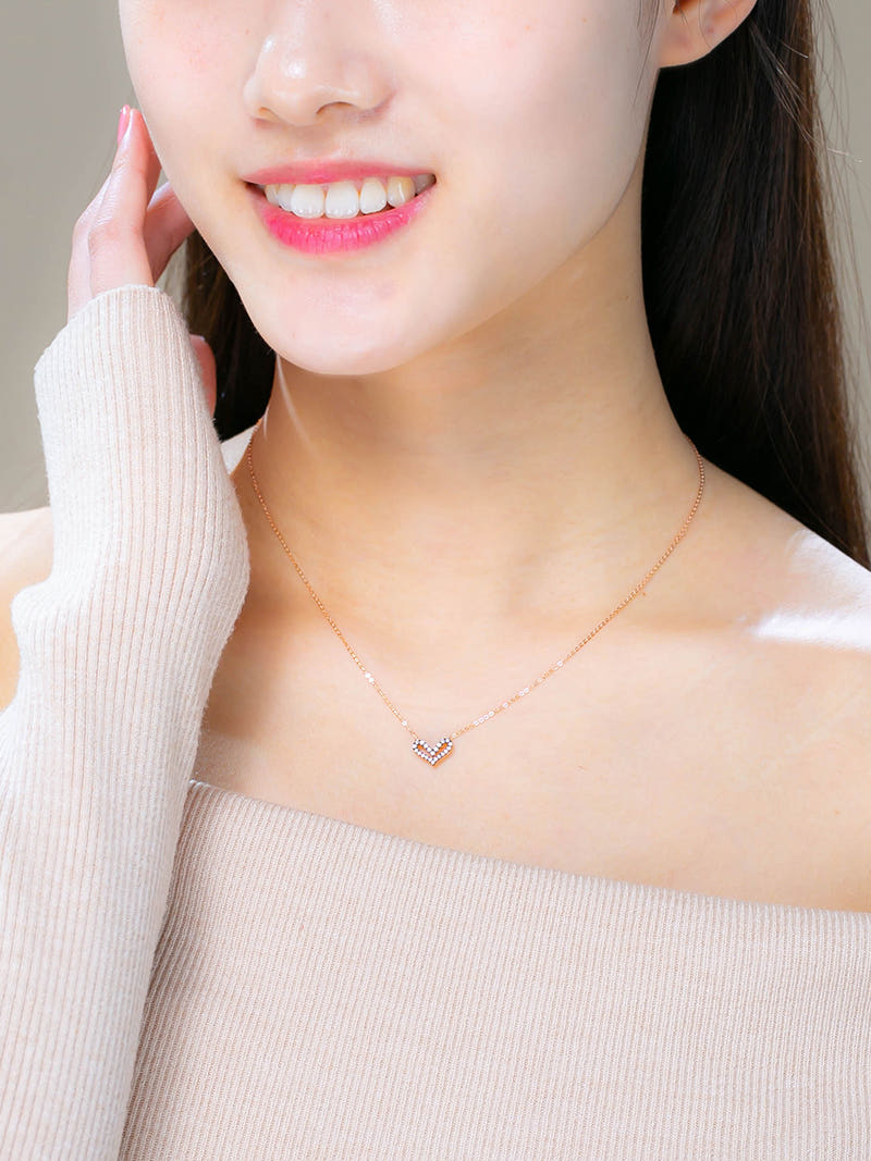 14K 러브 블랙 하트 목걸이