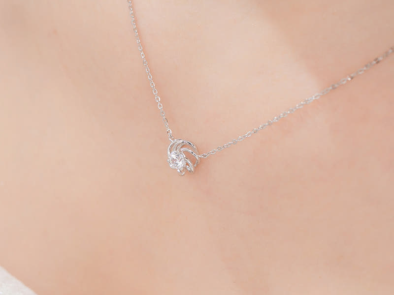 14K 토네이도 2부 다이아몬드 목걸이