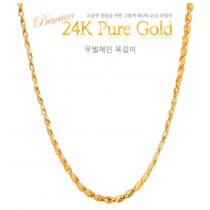 24K 순금 럭스체인목걸이 11.25g (3돈) 18k장식별도